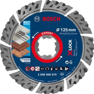Bosch Professional Expert X-LOCK Diamant-Trennscheibe 'MultiMaterial', Ø 125mm (für kl. Winkelschleifer) + L-BOXX-Einlage für Gratisversand