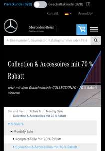 Mercedes mbgtc - Abverkauf Collection & Accessoires mit 70 % Rabatt!