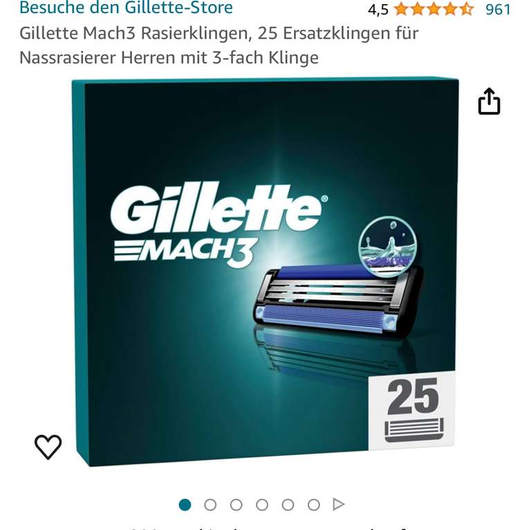 Amazon Prime Spar-Abo und Coupon Gilette Mach3 25 Klingen