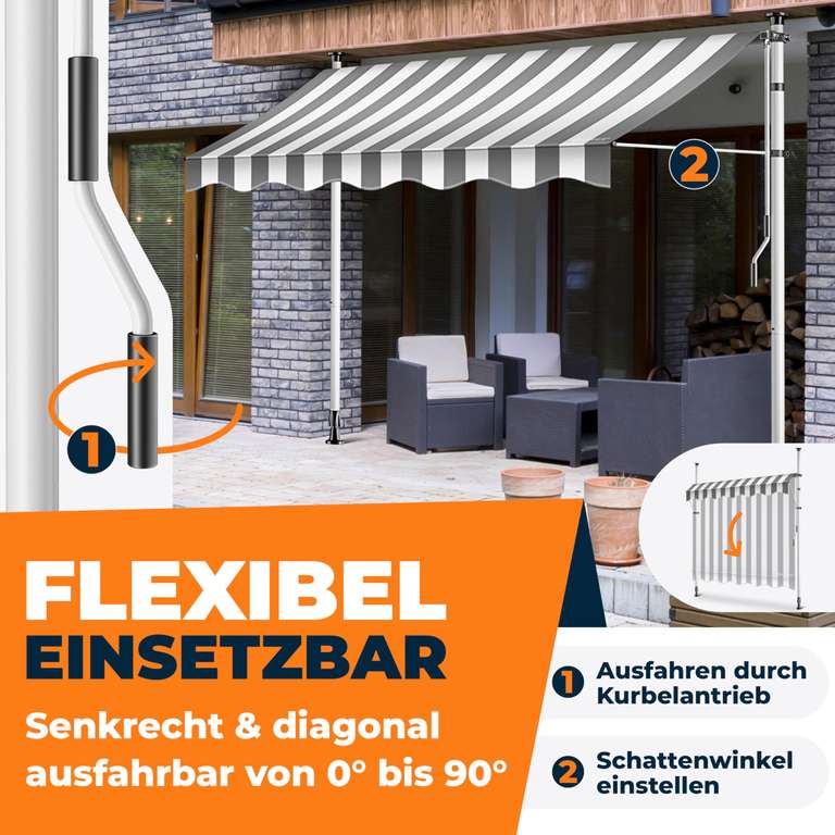 KESSER Klemmmarkise ohne Bohren – UV-beständig, höhenverstellbar, 150–400 cm bei Amazon at Amazon – 39,80 €