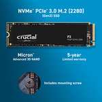 Crucial P3 4TB M.2 PCIe Gen3 NVMe Intern SSD, Bis zu 3500MB/s - CT4000P3SSD8 Bestpreis