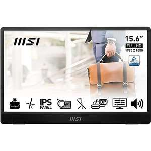 MSI PRO MP161DE portabler Monitor 15,6" Full HD, IPS, Ultra Slim, USB Typ C, Mini HDMI für 103,88€ (Amazon.it)