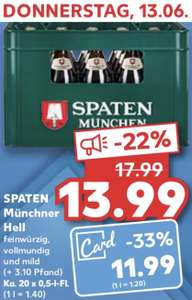 Spaten Münchner Hell Bier 11.99€ mit KauflandCard [ Kaufland ,oflline]