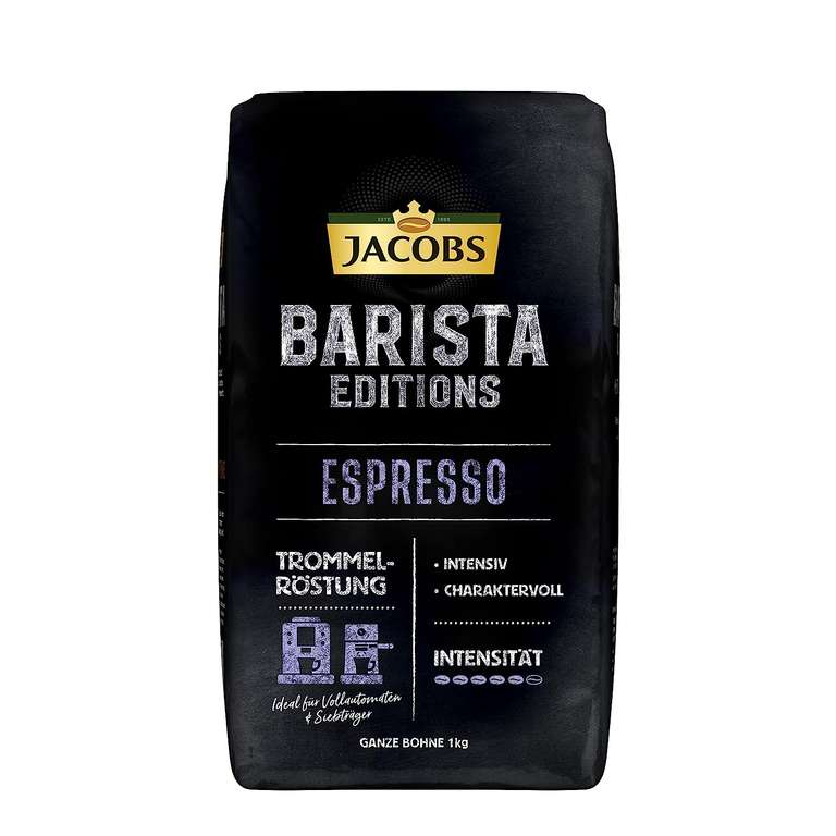 Jacobs Kaffeebohnen Barista Editions Espresso Bohnen, 1 kg Bohnen Kaffee (Prime Spar-Abo)