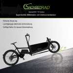 SachsenRad E-Bike Cargo Lastenrad 250W, 36V, 16AH LG-Zelle schwarz inkl. Regenabdeckung