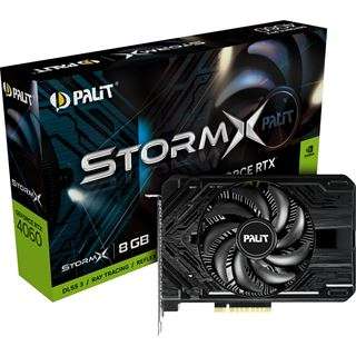 (Mindstar) Palit Nvidia GeForce RTX 4060 StormX Aktiv PCIe 4.0 x16 (x8) (Retail) 8 GB ITX Grafikkarte