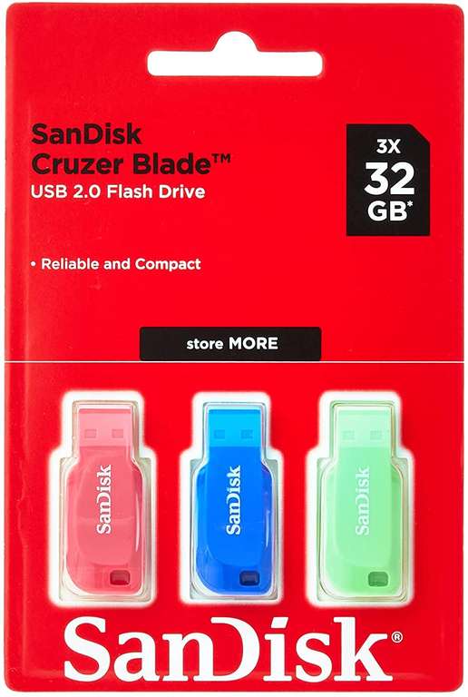 6 Stück SANDISK USB-Sticks 32 GB (Kostenloser Versand mit Prime)
