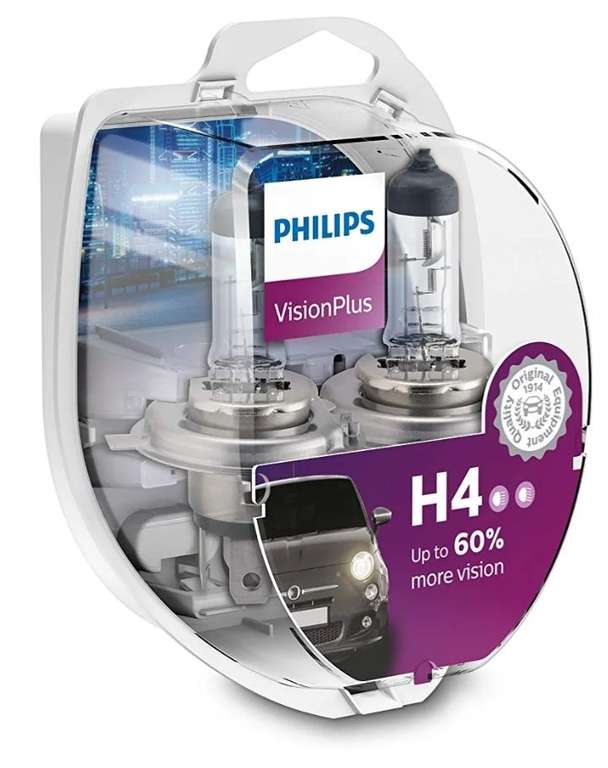 2x Philips VisionPlus +60% H4 (12,67€) oder H7 (16,64€) - Prime
