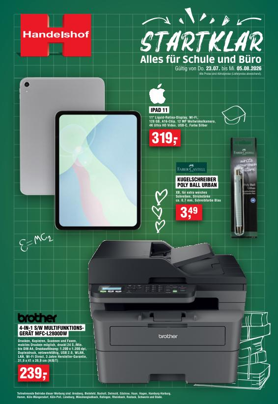 Apple iPad 11" (A16, 128 GB, WLAN, Silber) für 379,61 € bei Handelshof - lokal