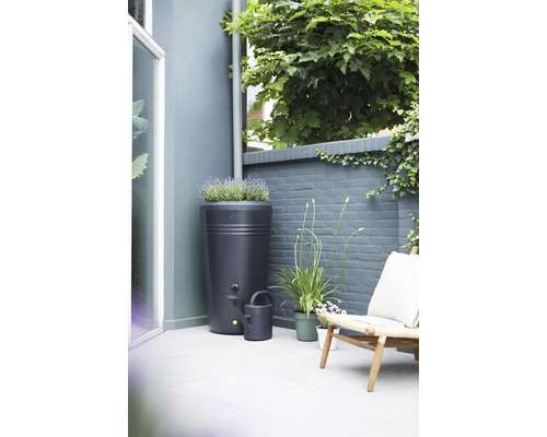 Elho Regentonne 'Green Basics' schwarz 200l ; bepflanzbar