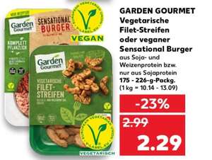 [Kaufland] Garden Gourmet vegetarische Filet-Streifen o. veganer Sensational Burger mit Coupon für 1,79€
