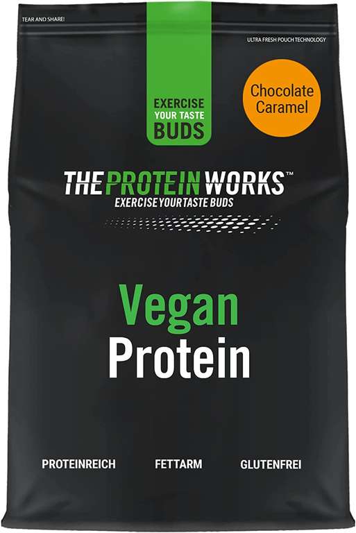 [Prime Sparabo] 2kg The Protein Works Vegan Protein Schoko-Karamell für 10,19€ inkl. Versand (Soja, Erbse, Kürbis, Sonnenblume & Reis)