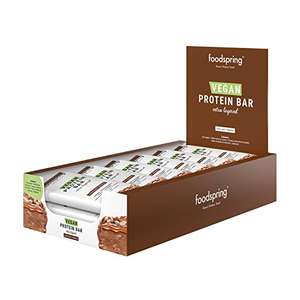 12x 45g Foodspring Vegan Protein Bar Extra Layered Hazelnut Crunch (~1,25€ pro Riegel /~0,13€ pro Gramm Eiweiß / 1,1g Zucker /174kcal) PRIME
