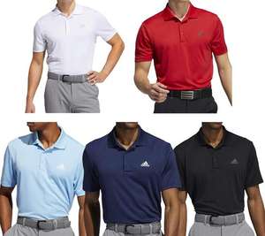 2x adidas Performance Primegreen Herren Polo-Shirt in Pique-Qualität | Golf-Hemd in Weiß, Schwarz, Rot oder Blau (Gr. XS-XL)