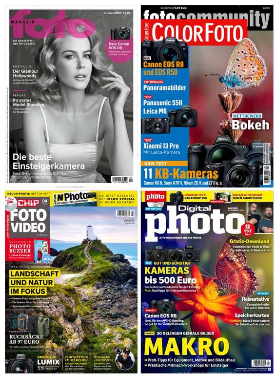 5 Fotozeitschriften Abos: ColorFoto für 59,80€ + 40 € BestChoice-GS | AVF Bild für 63,60€ + 45 € BC | Foto Magazin für 99,76€ + 75 BC