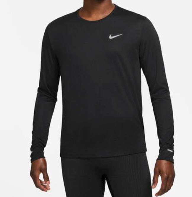 Nike Dri-FIT Miler Shirt Herren Langarmshirt Laufshirt schwarz ( XL-XXL) für 18,89 Euro