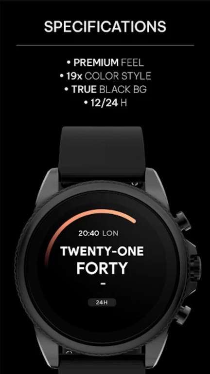 (Google Play Store) Awf Lines: Text Watch face (WearOS Watchface)