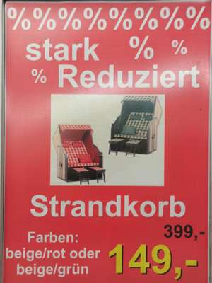 Strandkorb de Vries grün o. rot (Lokal Marktkauf Löhne)