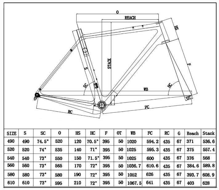 Carbonda Carbon Gravel Bike Rahmen CFR 696 mit Carbongabel u. Carbonsattelstütze Größe 49-61