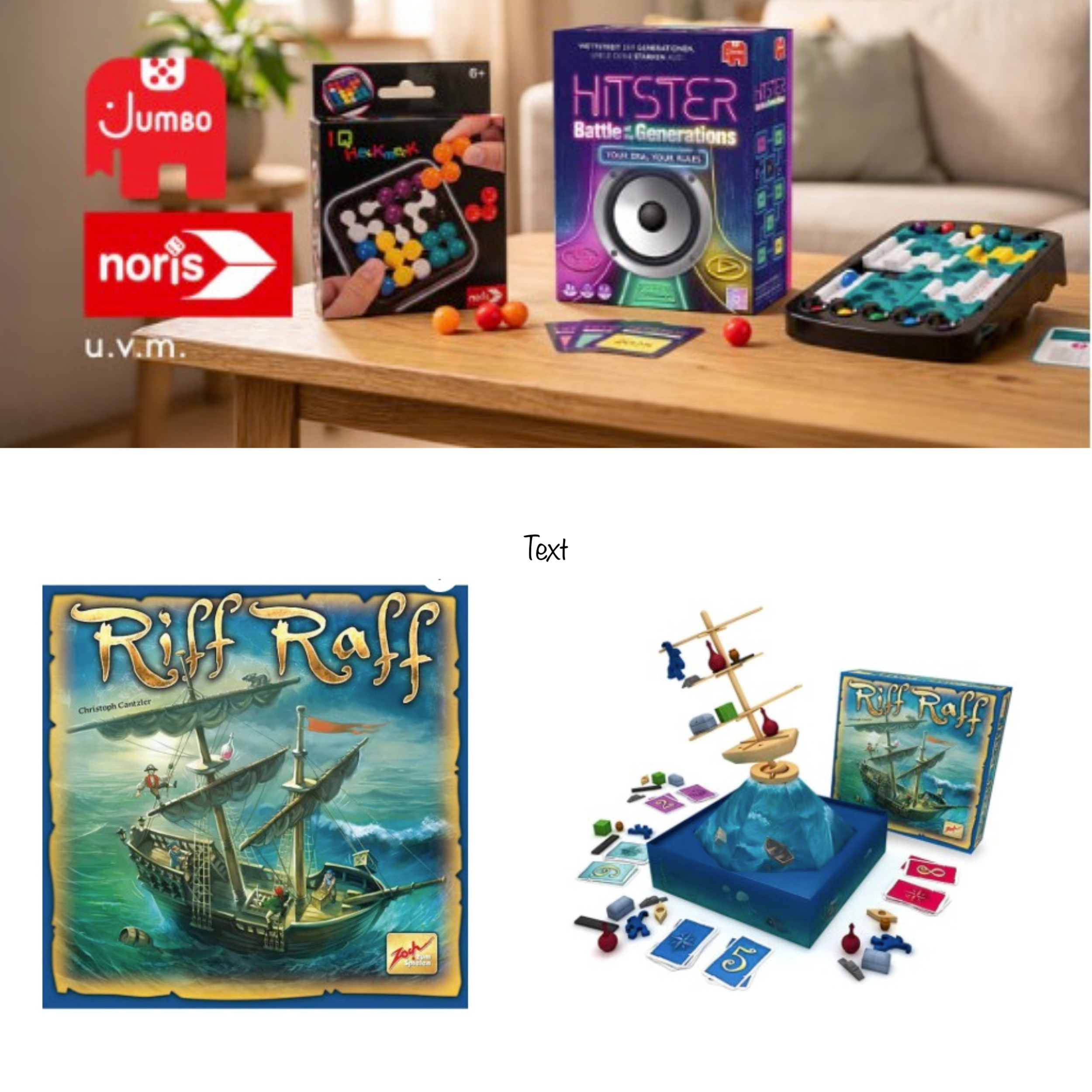 Spiele VSK-frei ab 9,90 € MBW | Riff Raff 13,99 € | Overbooked 12,99 € | Jumbo, Noris, Zoch & Game Factory