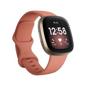 Fitbit Versa 3 by Google in der Farbe altrosa/Gold – Smartwatch Damen / Herren – Fitness-Tracker mit integriertem GPS