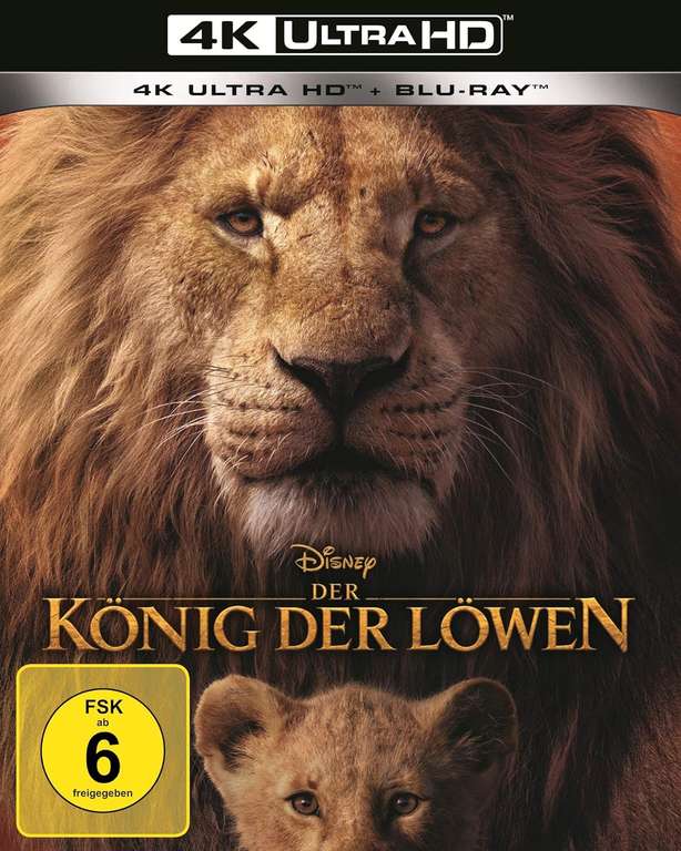 Der König der Löwen - 4K-UHD & Der König der Löwen (2019) – 4K-UHD für je 14,97€ (Prime)