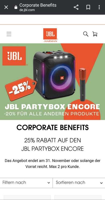 JBL PartyBox Encore [Corporate Benefits]