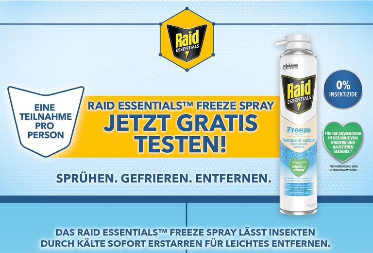 Raid Essentials Insektenspray Freeze Spray Gratis Testen bei dm [GzG]