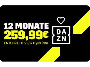 DAZN Gutschein - 12 Monate Unlimited Paket für 259,99€
