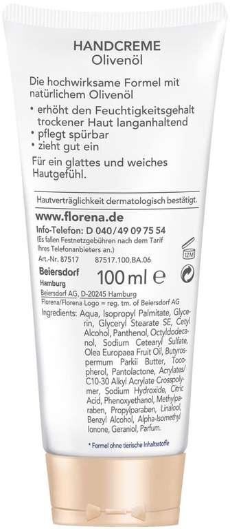 Florena Handcreme Bio-Olivenöl (1 x 100 ml) (Prime Spar-Abo)