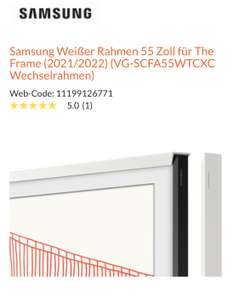 Samsung Weißer Rahmen 55 Zoll für The Frame (2021/2022) (VG-SCFA55WTCXC Wechselrahmen)