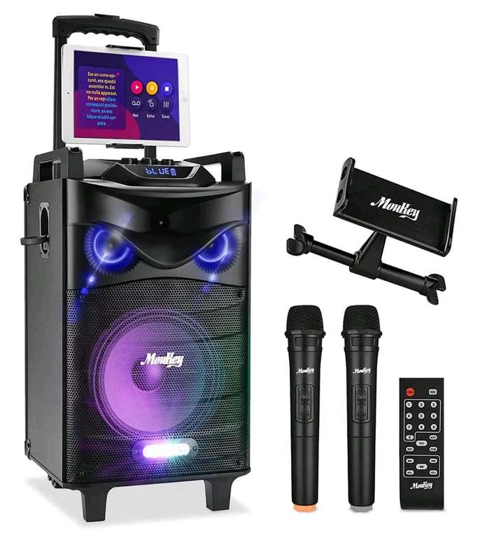 [Ebay] Moukey Karaoke Anlage + 2 Mikrofonen, Bluetooth Lautsprecher, Tragbares PA Anlage für 191,24€