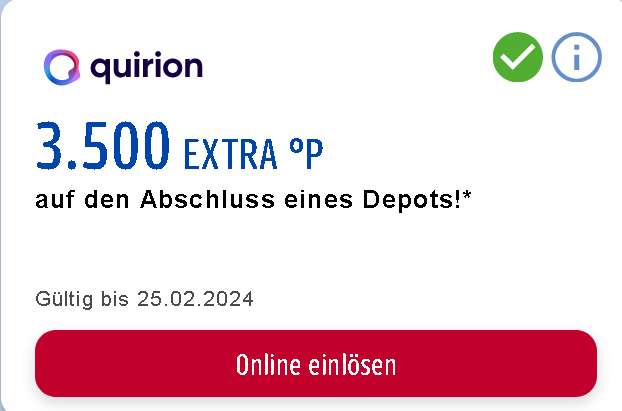 [Quirion + Payback] 4.000 Payback-Punkte auf den Abschluss eines Depots (Robo-Advisor) + Mindestanlage von 200€, Neukunden, personalisiert