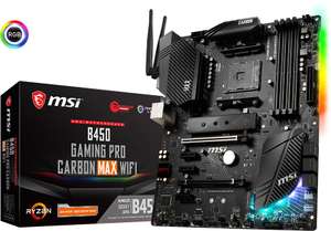 MSI B450 Gaming Pro Carbon Max WiFi Mainboard (ATX, AM4 bis Ryzen 5000G, 4x DDR4-4133, 2x M.2, HDMI 2.0, DP 1.2, USB-C, ALC1220)