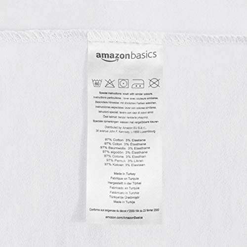 Amazon Basics - Premium-Spannbetttuch, Jersey, Weiß - 180 x 200 cm (Prime)