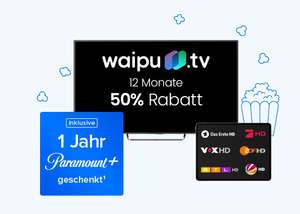 waipu.tv Perfect Plus 5 € mtl. + 12 Monate Paramount+ geschenkt