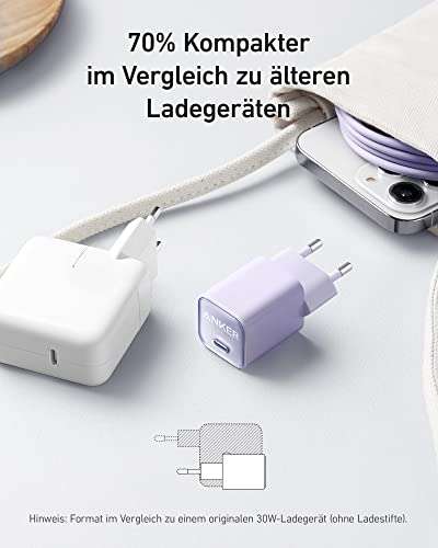 Anker USB C GaN Charger 30W, 511 Ladegerät (Nano 3), Kompatibel mit iPhone 14/14 Pro/14 Pro Max/13 Pro/13 Pro Max, Galaxy, Pixel 4/3, iPad