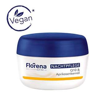 [PRIME/Sparabo] Florena Nachtpflege Q10 & Aprikosenkernöl, Gesichtscreme gegen Falten mit Vitamin E, Nachtcreme fürs Gesicht 50ml
