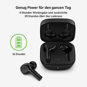 Belkin SoundForm Freedom True Wireless Bluetooth In-Ear-Kopfhörer (Works with Apple Find My, mit kabellosem Ladecase, IPX5, Schwarz)