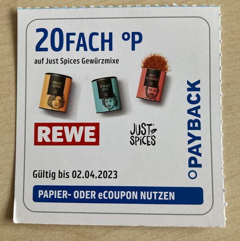 REWE: 20fach Payback-Punkte auf Just Spices Gewürzmixe ab 2€ MEW (bis 02.04.23)