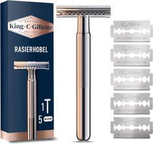 King C. Gillette Rasierhobel + 5 Rasierklingen [Prime]