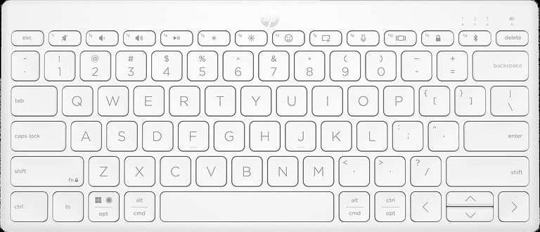 [HP Store Days] HP 350 Bluetooth-Tastatur Weiß BT 5.2 bis zu 2 Jahre Akkulaufzeit QWERTZ macOS Android iOS kompatibel