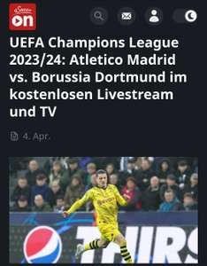 Champions League Atletico - BVB live for free Per VPN