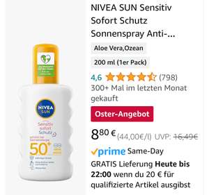 Amazon Prime Oster Angebote Nivea Sonnencreme 50 Sammeldeal
