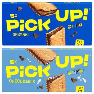 PiCK UP! Original oder Choco & Milk Riegel 5 x 28g (1,29€ möglich) (Prime Spar-Abo)