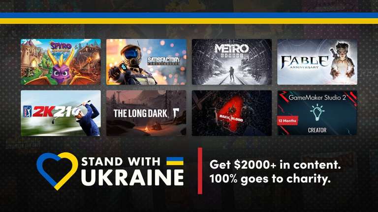 Humble bundle 36,39€ diverse Spiele Comics und Programme für kleinen Preis, Ukraine Support
