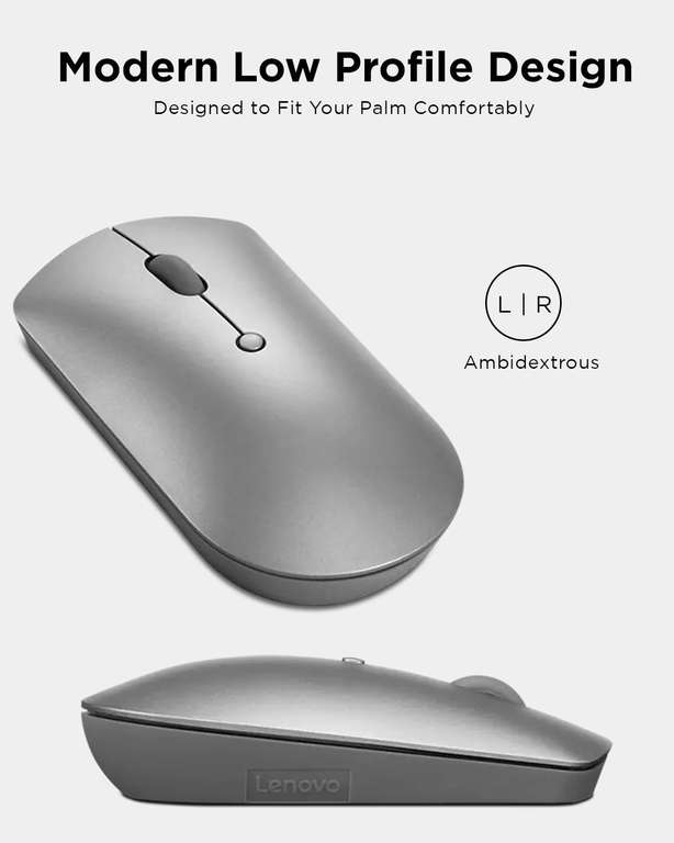 Lenovo 600 Bluetooth Silent / geräuschlose Maus (2400 DPI, Optische Maus, Bluetooth, Beidhändig, Swift Pair) | NBB Abholung