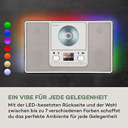 Auna Radio, DAB /Internet Radio mit CD Player - das Extra für beste Atmosphäre : buntes Licht !