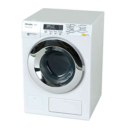 Theo Klein 6941 Miele Waschmaschine - Vier Waschprogramme und Originalgeräusche | Funktioniert mit und ohne Wasser - für Kinder ab 3 Jahren