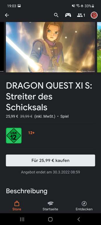 Dragon Quest XI S für Stadia